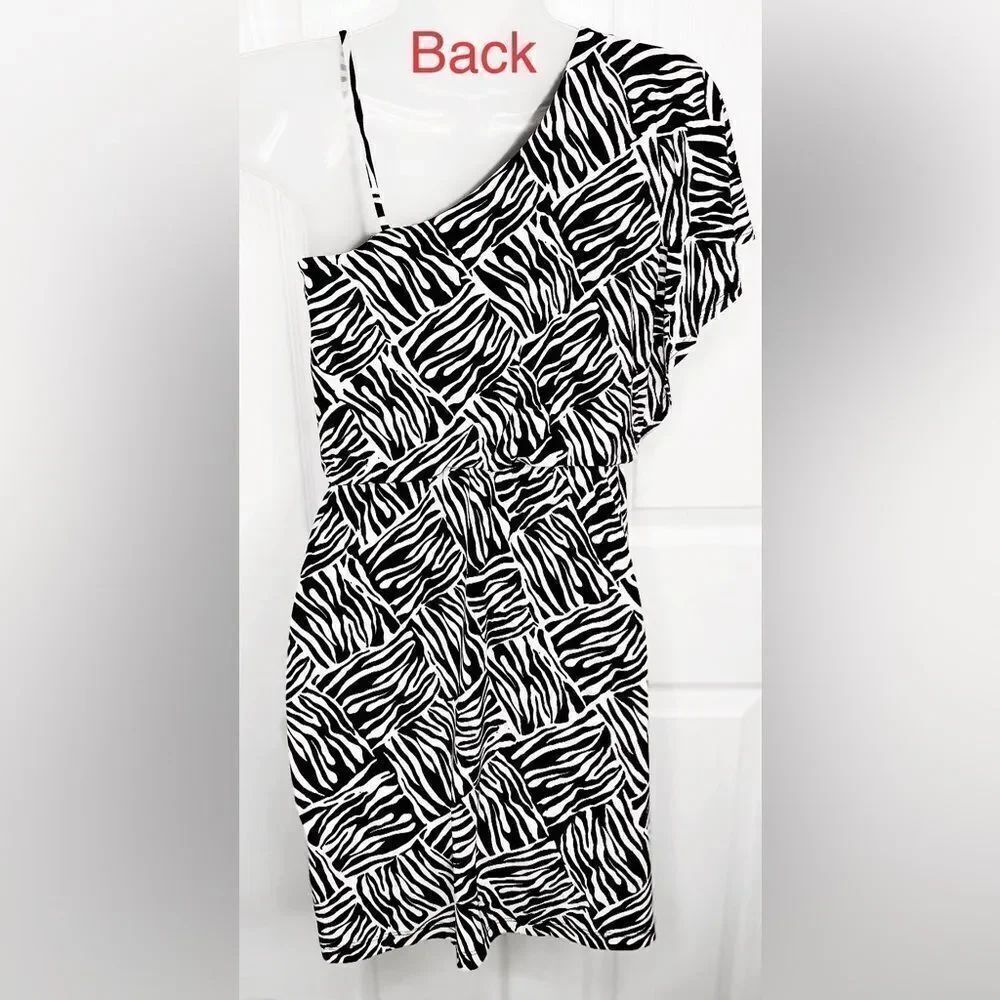 Zebra One Shoulder Mini Dress - Picture 11 of 11